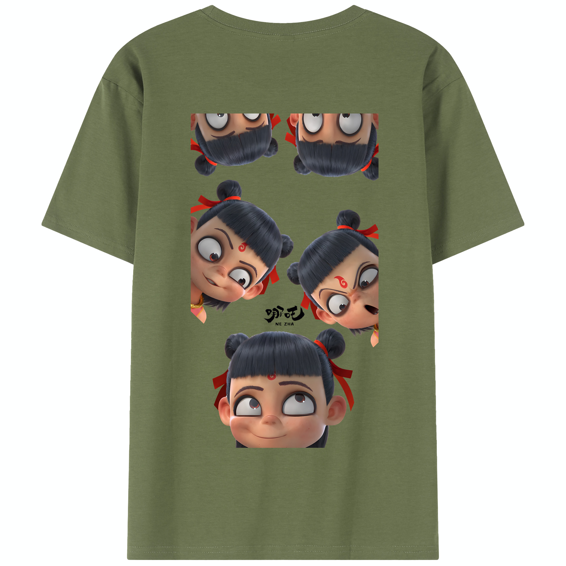 （画像用） Ne Zha 2 ナタ 魔童の大暴れ 綿100％半袖Tシャツ（背面プリント）